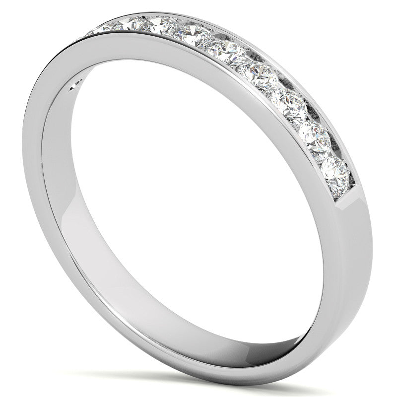 2mm 11-Stone Round Moissanite Channel Anniversary Ring, 0.33ct