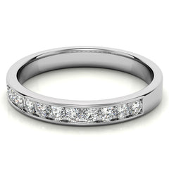 2mm 11-Stone Round Moissanite Channel Anniversary Ring, 0.33ct