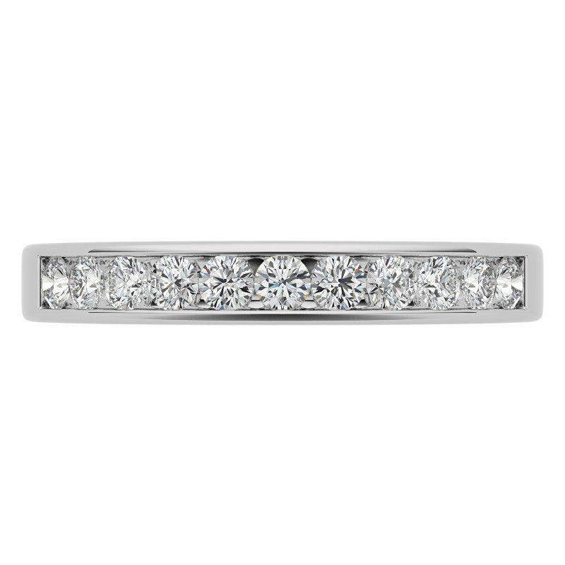 2mm 11-Stone Round Moissanite Channel Anniversary Ring, 0.33ct