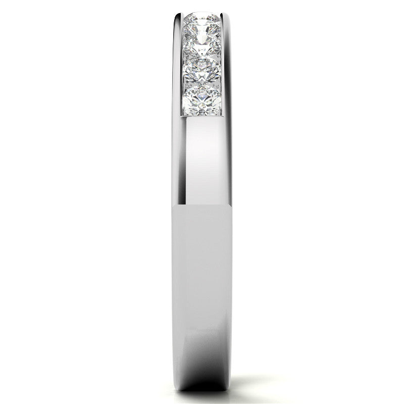2mm 11-Stone Round Moissanite Channel Anniversary Ring, 0.33ct