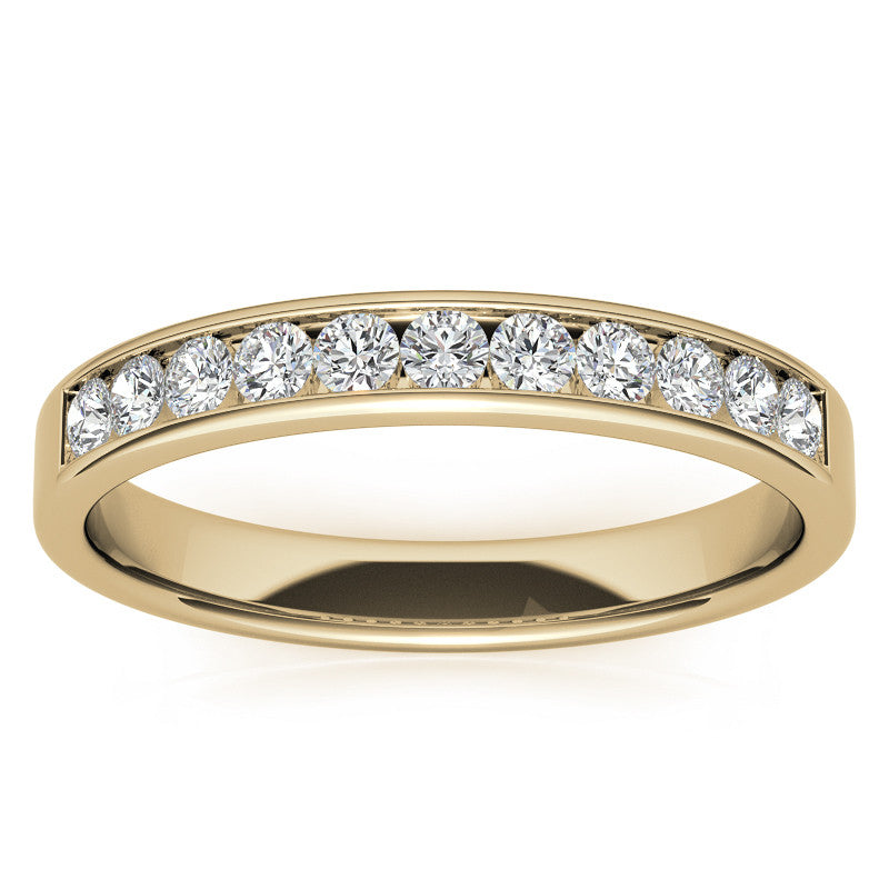 2mm 11-Stone Round Moissanite Channel Anniversary Ring, 0.33ct