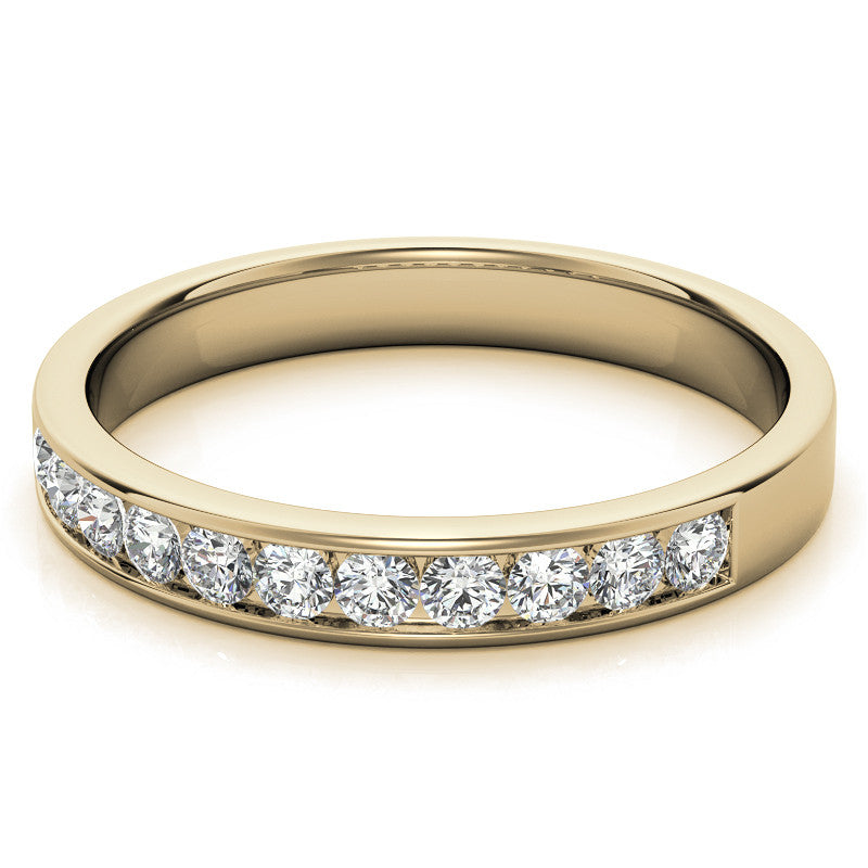 2mm 11-Stone Round Moissanite Channel Anniversary Ring, 0.33ct