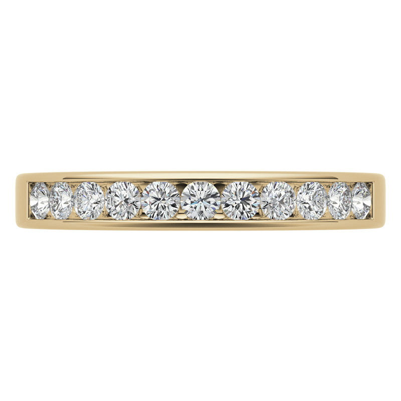 2mm 11-Stone Round Moissanite Channel Anniversary Ring, 0.33ct