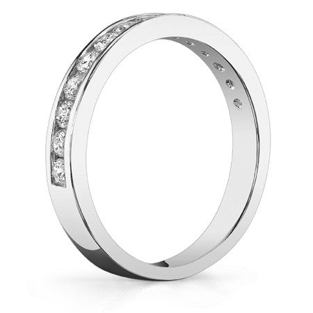 2mm 13-Stone Round Moissanite Channel Anniversary Ring, 0.39ct