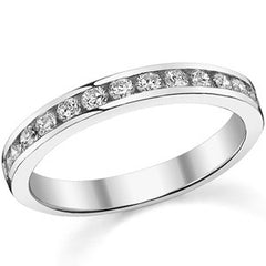 2mm 13-Stone Round Moissanite Channel Anniversary Ring, 0.39ct