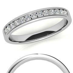 1.8mm 13-Stone Round Moissanite Channel Anniversary Ring 0.26ct