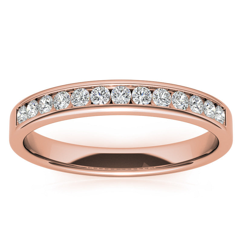 1.8mm 13-Stone Round Moissanite Channel Anniversary Ring 0.26ct