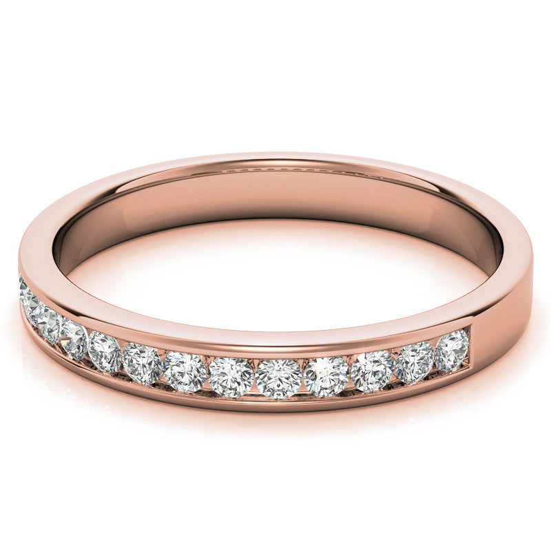 1.8mm 13-Stone Round Moissanite Channel Anniversary Ring 0.26ct