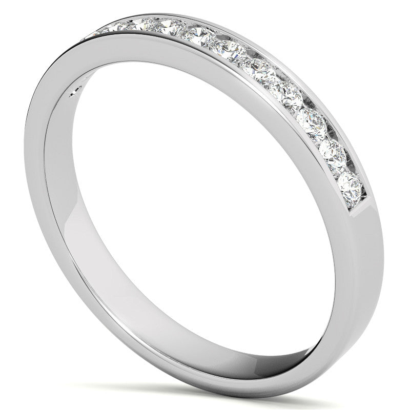 1.8mm 13-Stone Round Moissanite Channel Anniversary Ring 0.26ct
