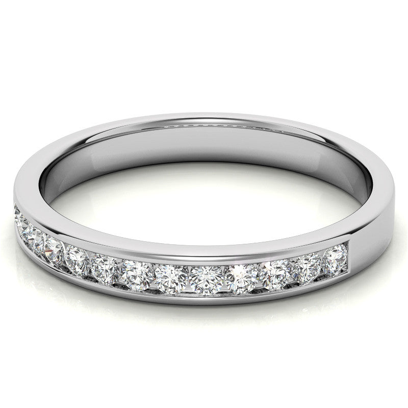 1.8mm 13-Stone Round Moissanite Channel Anniversary Ring 0.26ct