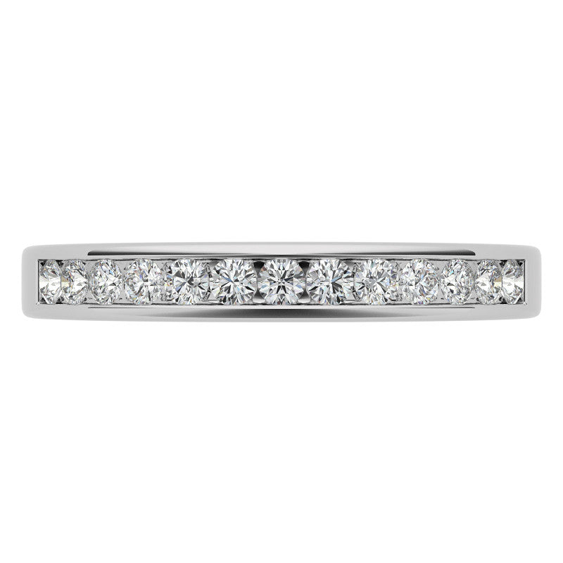 1.8mm 13-Stone Round Moissanite Channel Anniversary Ring 0.26ct