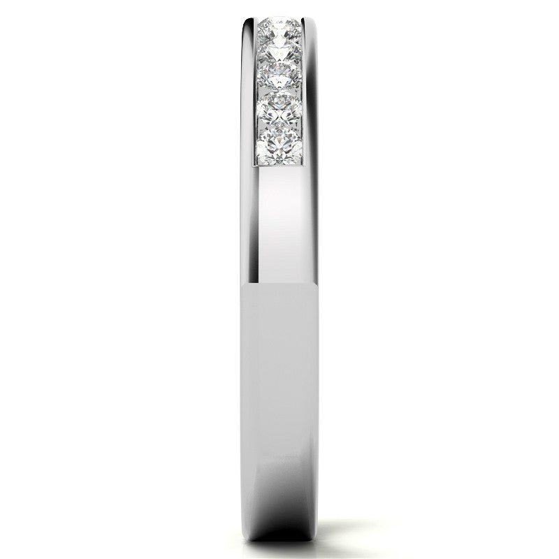 1.8mm 13-Stone Round Moissanite Channel Anniversary Ring 0.26ct