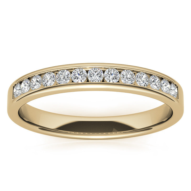 1.8mm 13-Stone Round Moissanite Channel Anniversary Ring 0.26ct