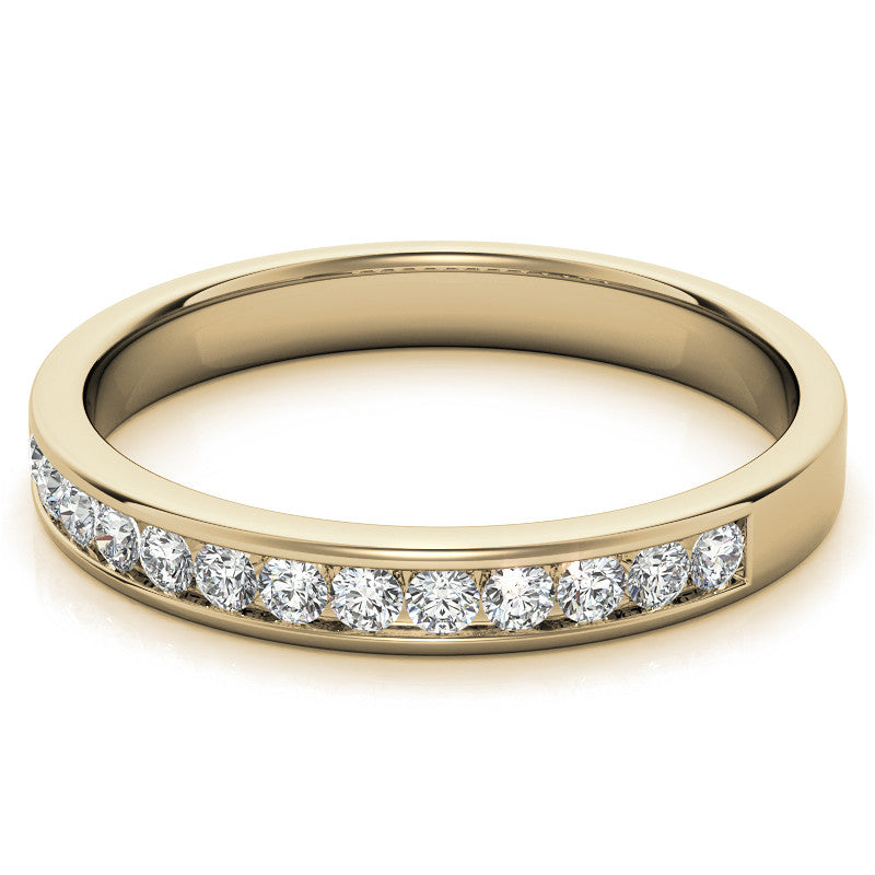 1.8mm 13-Stone Round Moissanite Channel Anniversary Ring 0.26ct