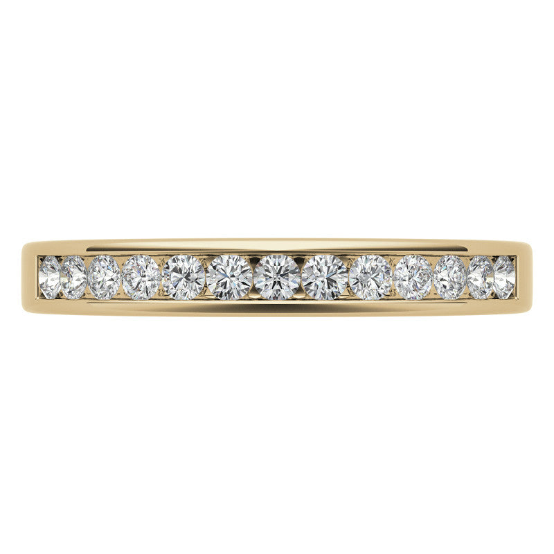 1.8mm 13-Stone Round Moissanite Channel Anniversary Ring 0.26ct
