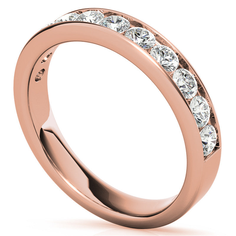 2.7mm 11-Stone Round Brilliant Moissanite Channel Anniversary Ring 0.88ct