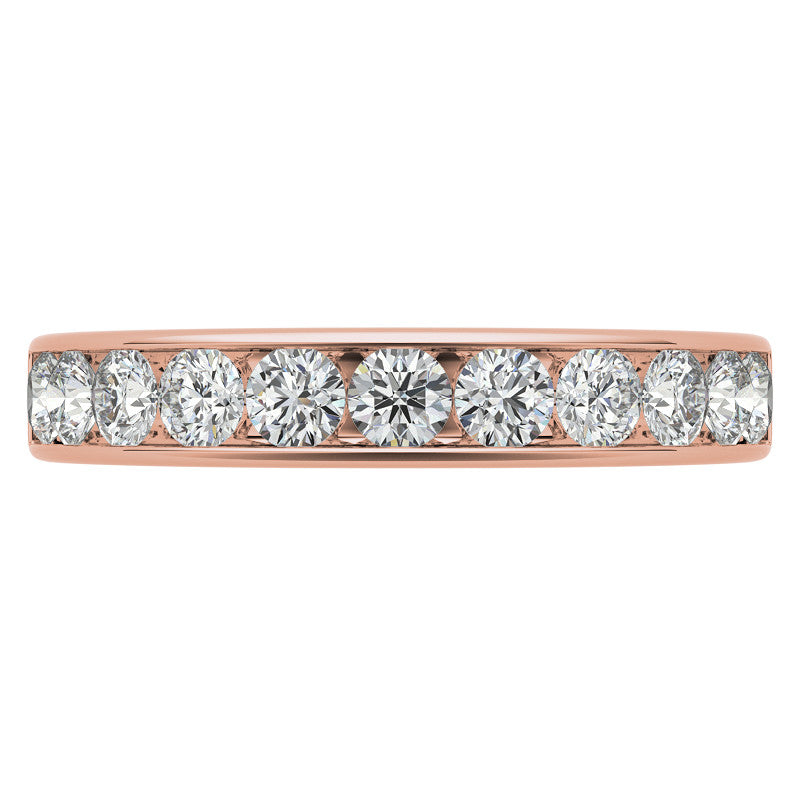2.7mm 11-Stone Round Brilliant Moissanite Channel Anniversary Ring 0.88ct