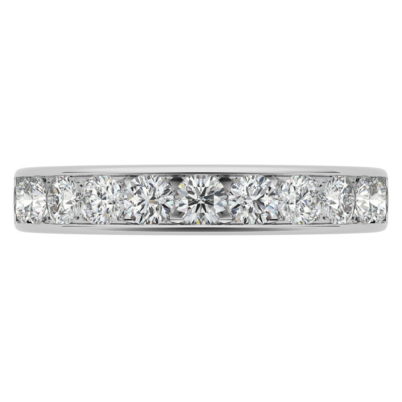 2.7mm 11-Stone Round Brilliant Moissanite Channel Anniversary Ring 0.88ct