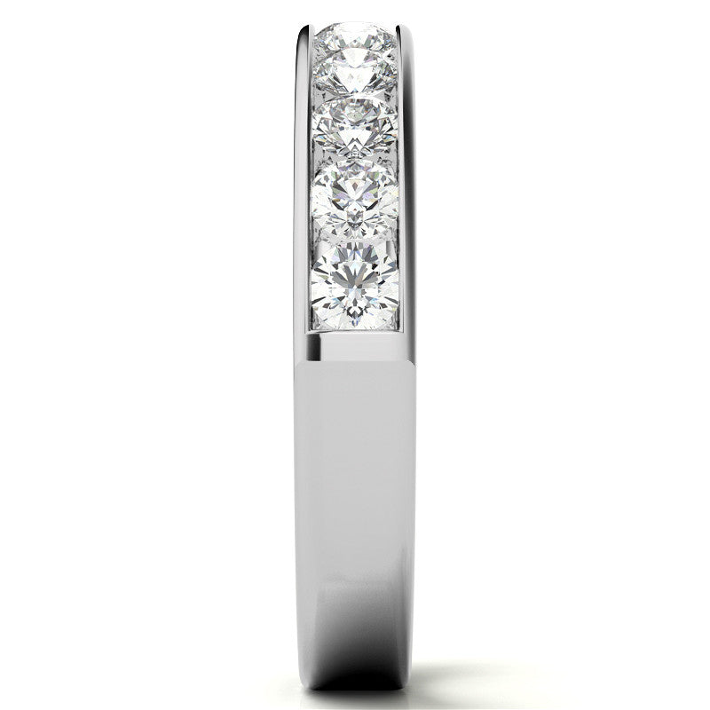 2.7mm 11-Stone Round Brilliant Moissanite Channel Anniversary Ring 0.88ct