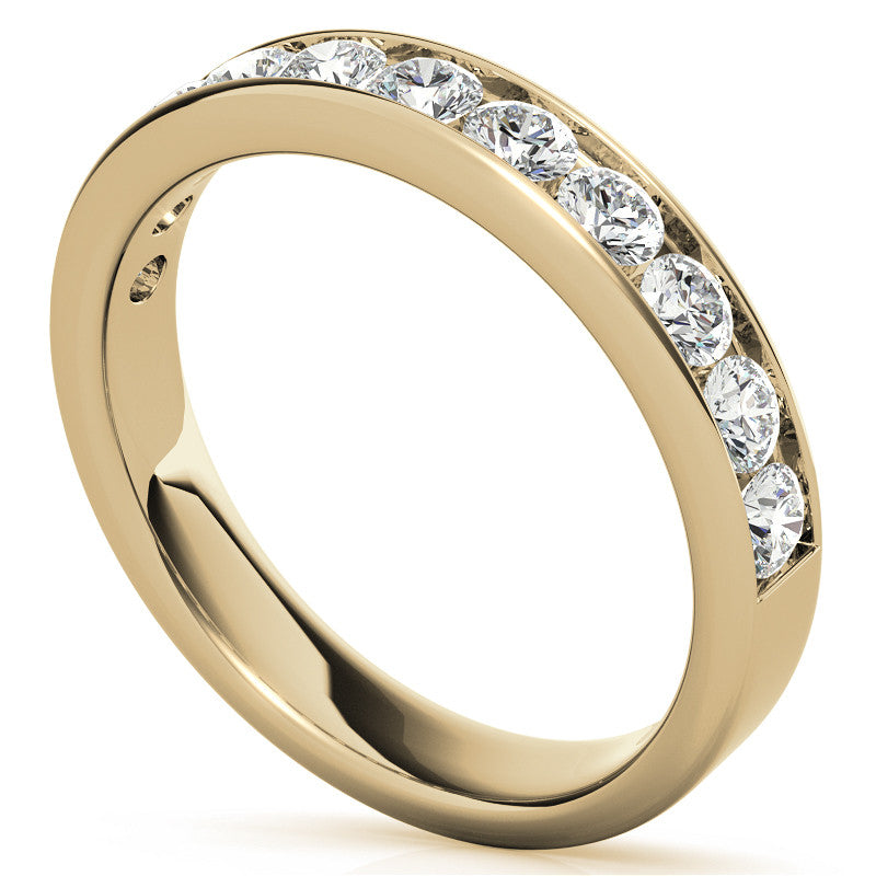 2.7mm 11-Stone Round Brilliant Moissanite Channel Anniversary Ring 0.88ct