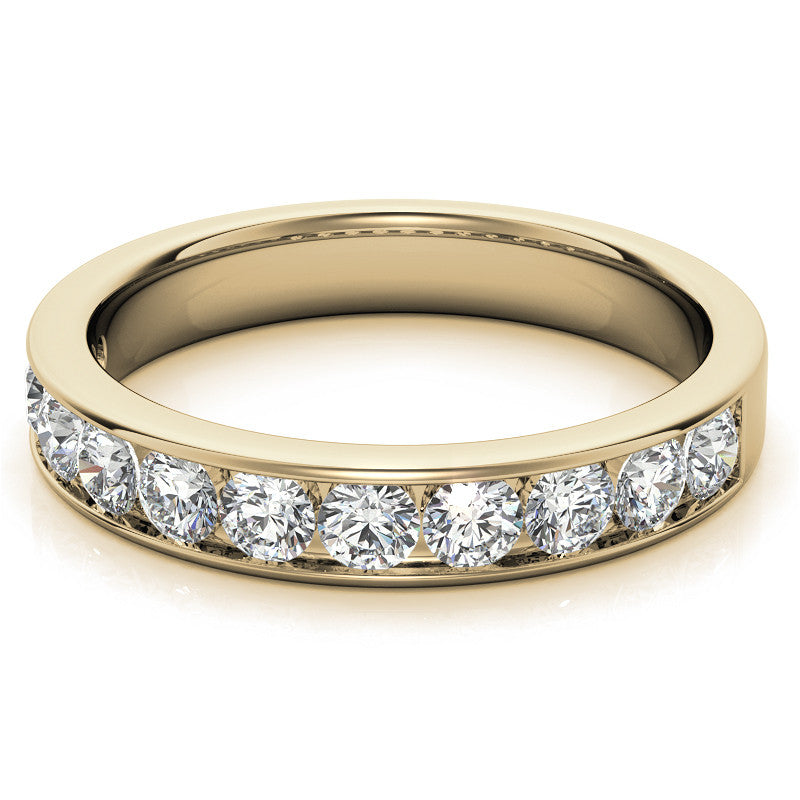 2.7mm 11-Stone Round Brilliant Moissanite Channel Anniversary Ring 0.88ct