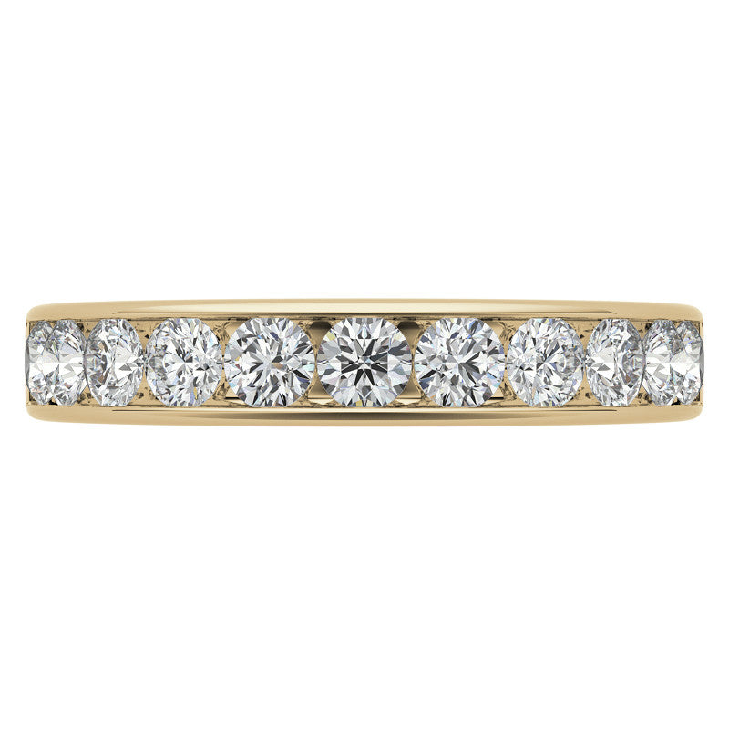 2.7mm 11-Stone Round Brilliant Moissanite Channel Anniversary Ring 0.88ct