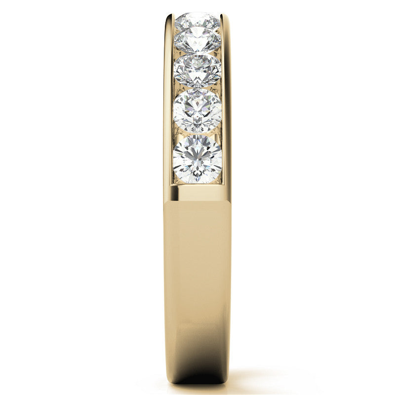 2.7mm 11-Stone Round Brilliant Moissanite Channel Anniversary Ring 0.88ct