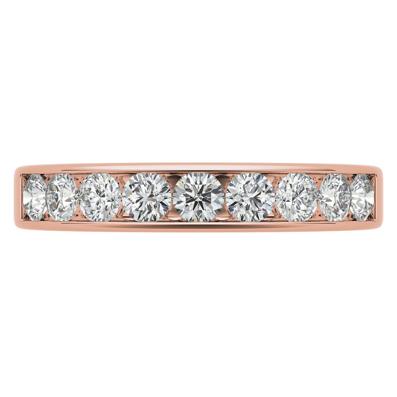 2.7mm 9-Stone Round Brilliant Moissanite Channel Anniversary Ring 0.72ct