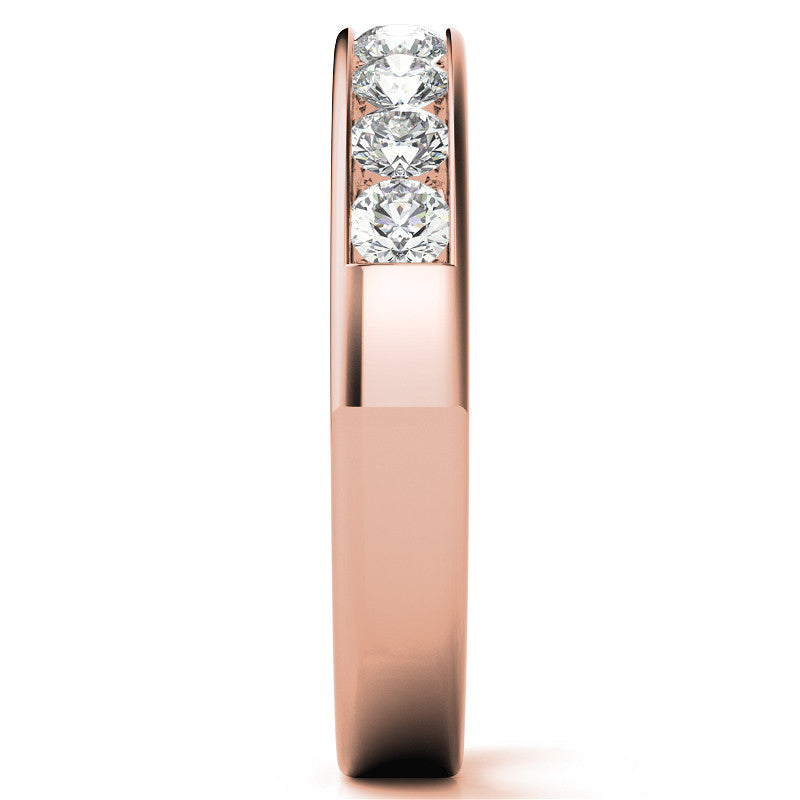 2.7mm 9-Stone Round Brilliant Moissanite Channel Anniversary Ring 0.72ct