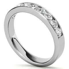 2.7mm 9-Stone Round Brilliant Moissanite Channel Anniversary Ring 0.72ct
