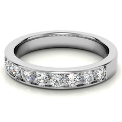2.7mm 9-Stone Round Brilliant Moissanite Channel Anniversary Ring 0.72ct