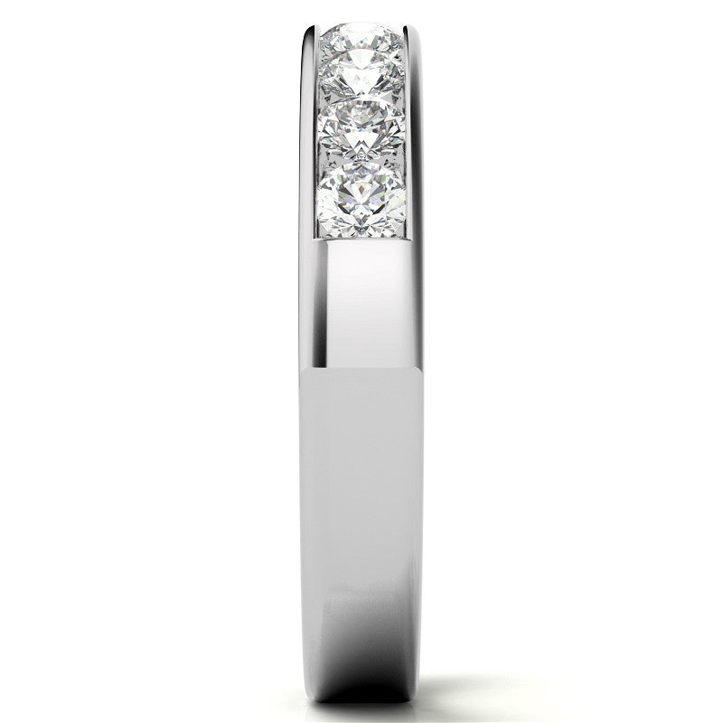 2.7mm 9-Stone Round Brilliant Moissanite Channel Anniversary Ring 0.72ct