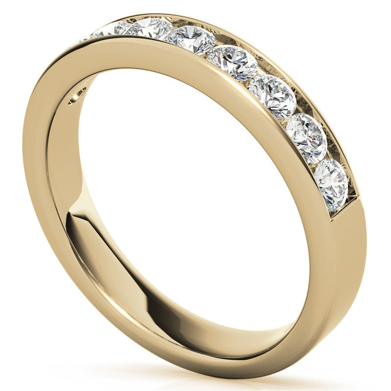 2.7mm 9-Stone Round Brilliant Moissanite Channel Anniversary Ring 0.72ct
