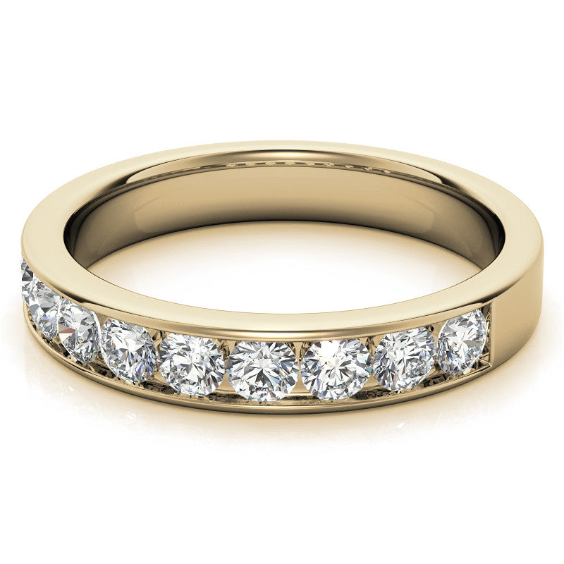 2.7mm 9-Stone Round Brilliant Moissanite Channel Anniversary Ring 0.72ct