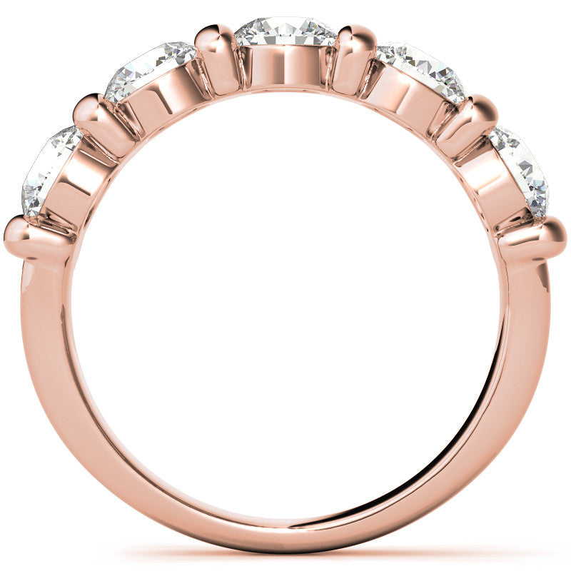 4.5mm Round Brilliant Moissanite Bar Anniversary Ring, 1.65ct