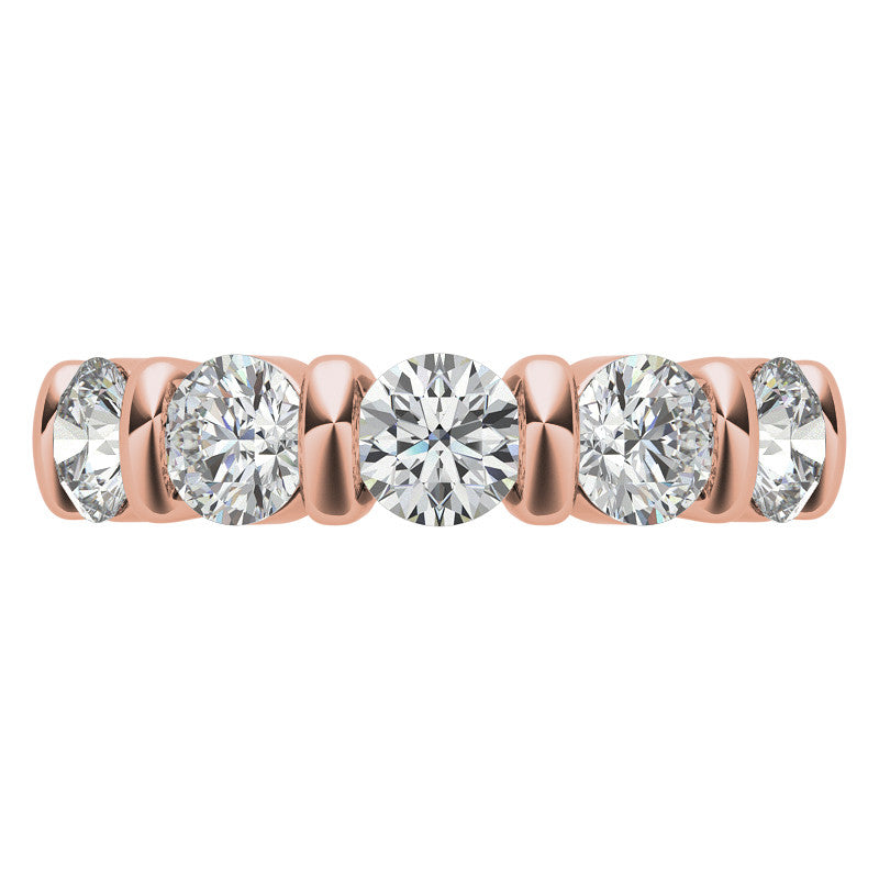 4.5mm Round Brilliant Moissanite Bar Anniversary Ring, 1.65ct