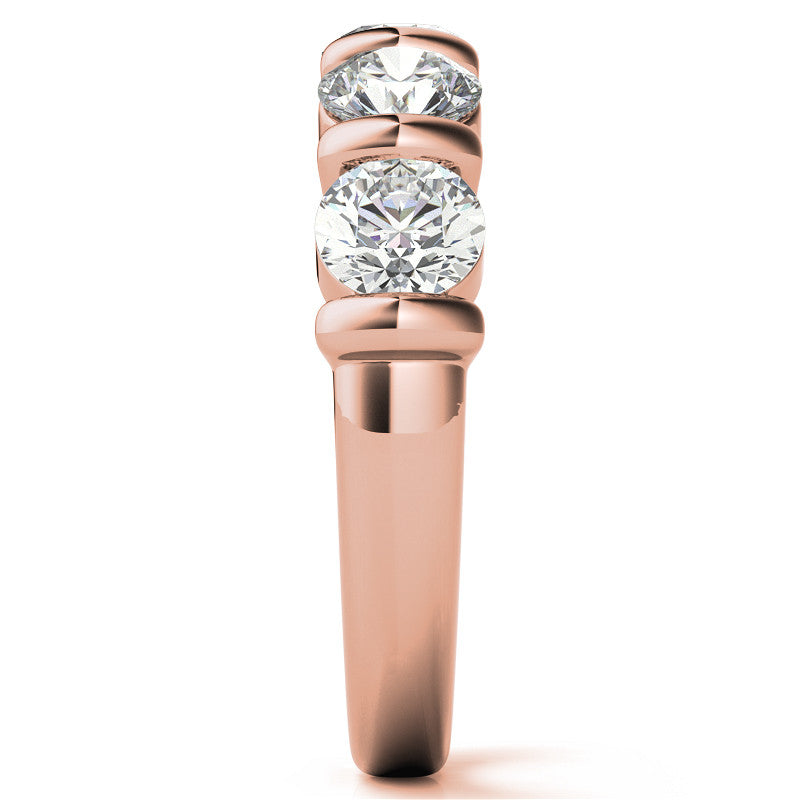 4.5mm Round Brilliant Moissanite Bar Anniversary Ring, 1.65ct