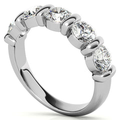 4.5mm Round Brilliant Moissanite Bar Anniversary Ring, 1.65ct