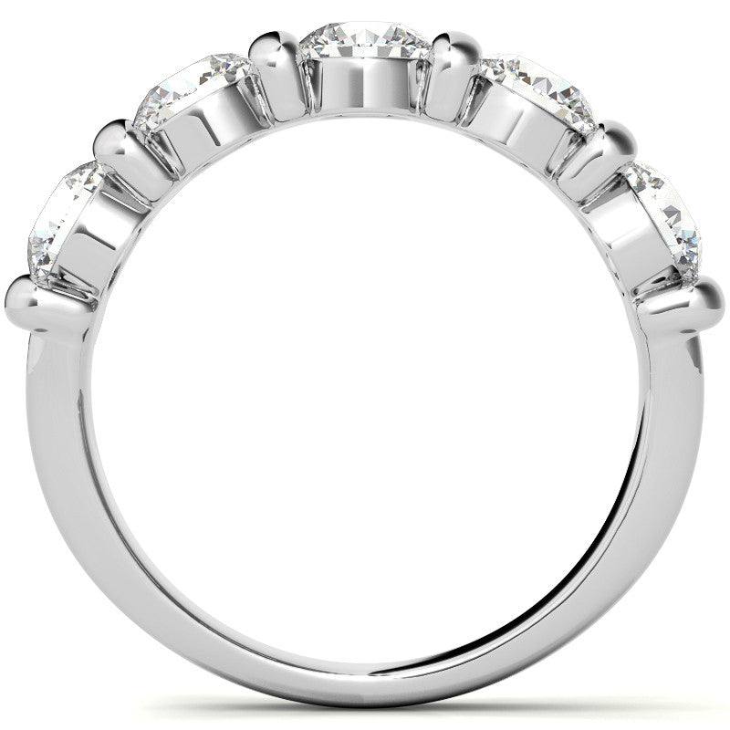 4.5mm Round Brilliant Moissanite Bar Anniversary Ring, 1.65ct