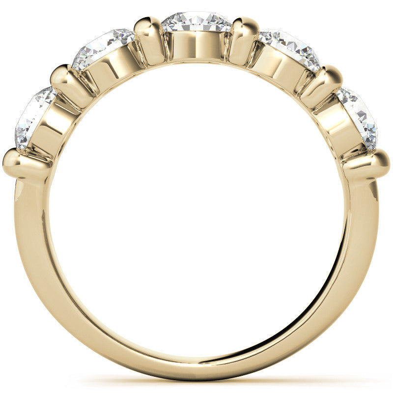 4.5mm Round Brilliant Moissanite Bar Anniversary Ring, 1.65ct