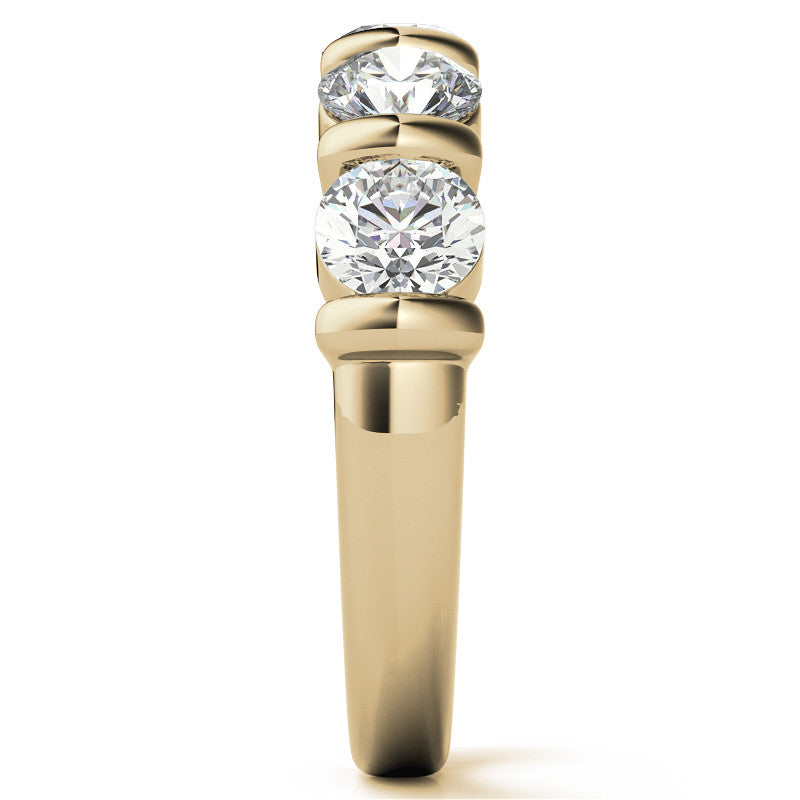4.5mm Round Brilliant Moissanite Bar Anniversary Ring, 1.65ct