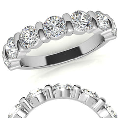 4.0mm Round Brilliant Moissanite Bar Anniversary Ring, 1.75ct