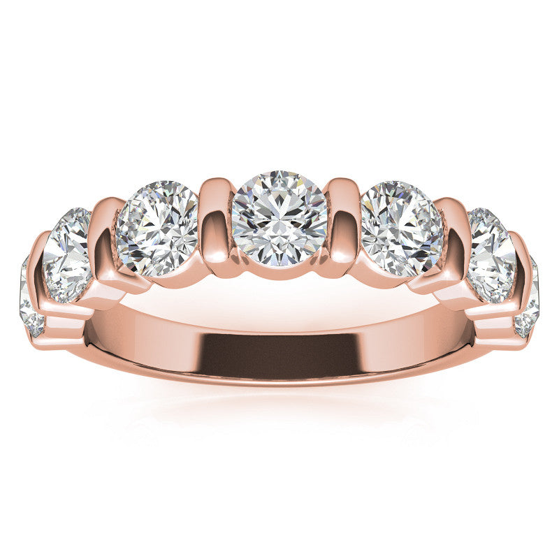4.0mm Round Brilliant Moissanite Bar Anniversary Ring, 1.75ct