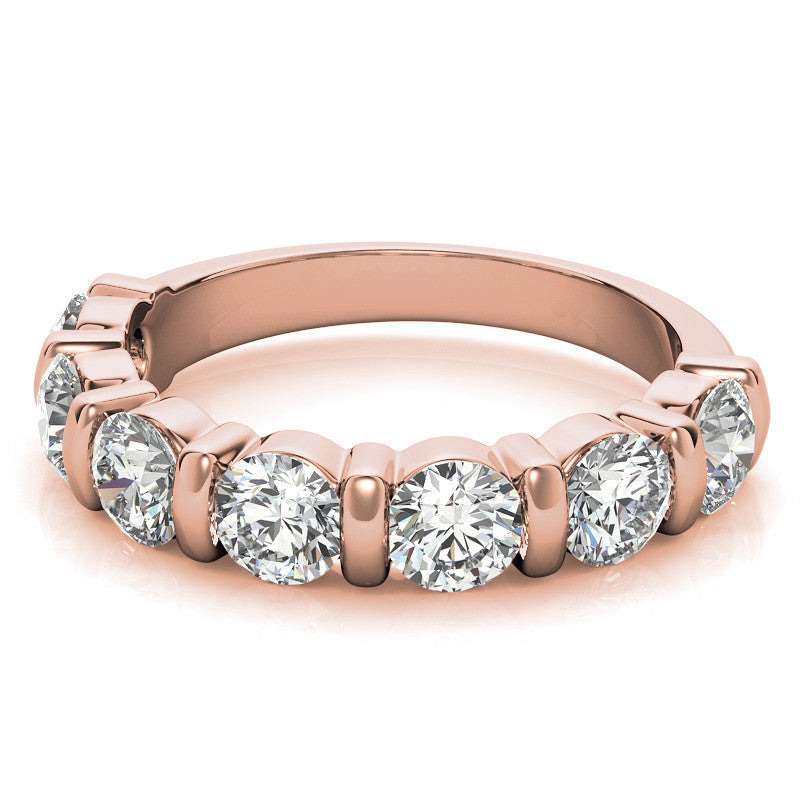 4.0mm Round Brilliant Moissanite Bar Anniversary Ring, 1.75ct