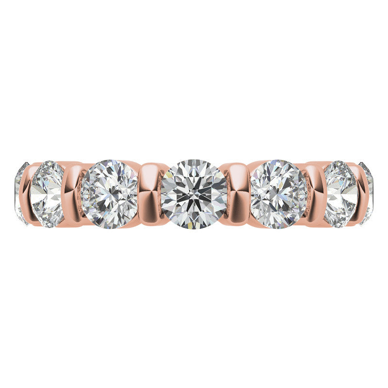 4.0mm Round Brilliant Moissanite Bar Anniversary Ring, 1.75ct