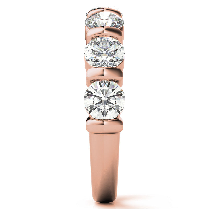 4.0mm Round Brilliant Moissanite Bar Anniversary Ring, 1.75ct