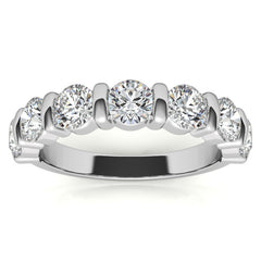 4.0mm Round Brilliant Moissanite Bar Anniversary Ring, 1.75ct