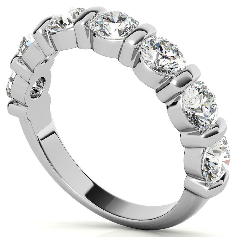 4.0mm Round Brilliant Moissanite Bar Anniversary Ring, 1.75ct