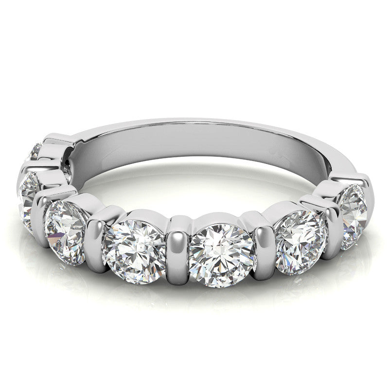 4.0mm Round Brilliant Moissanite Bar Anniversary Ring, 1.75ct
