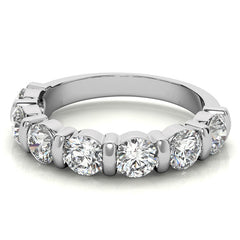 4.0mm Round Brilliant Moissanite Bar Anniversary Ring, 1.75ct
